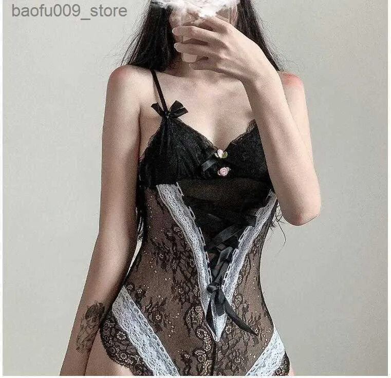 Sexy Set Kawaii Lolita Anime Cosplay One Piece Babydoll Lingerie Bodysuit  Women Sheer Black Pink Lace Teddy Catsuit Backless Bodysuits Q230921 From  Baofu009, $4.91