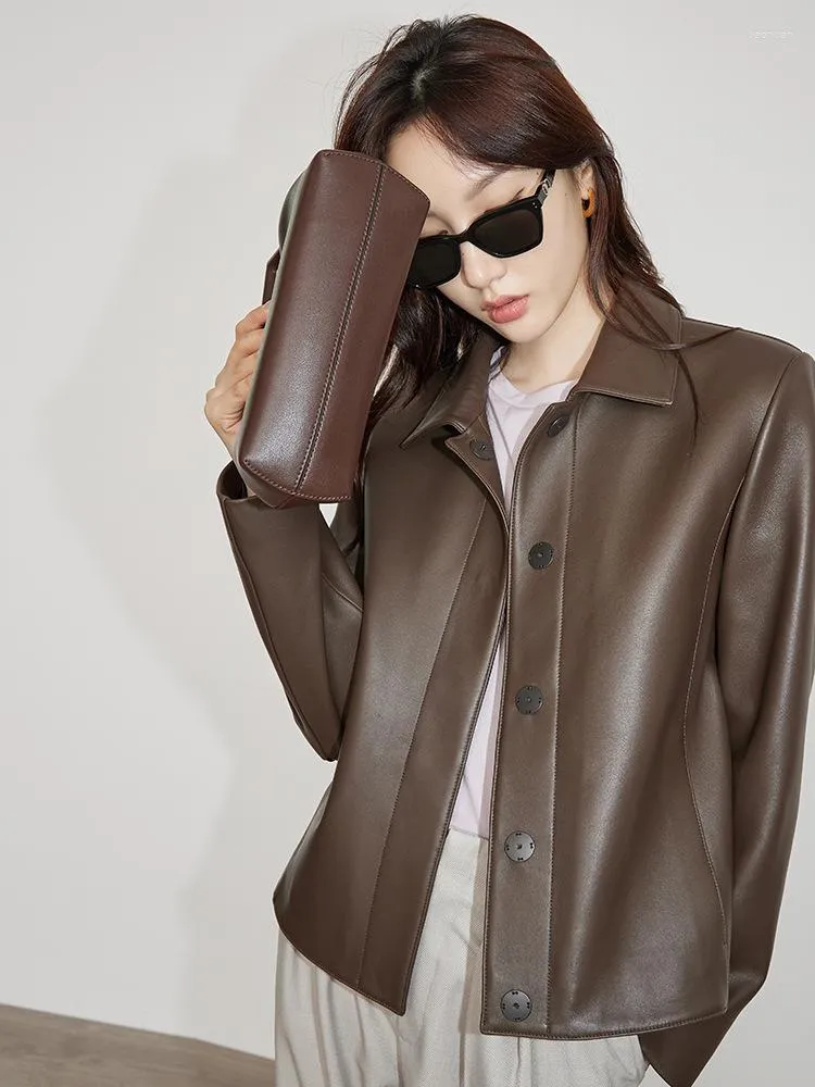 Women's Leather 2023 Autumn And Winter Sheepskin Genuine Clothing Luxury High Quality Jacket Coat