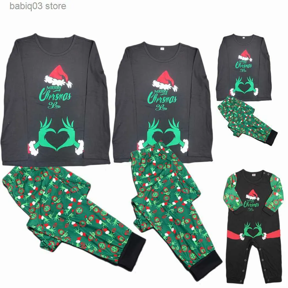 Familie bijpassende outfits nieuwe 2023 moeder dochter vader zoon bijpassende kleding kerst familie pyjama set nachtlampje casual zachte nachtkleding kerstlook T230921