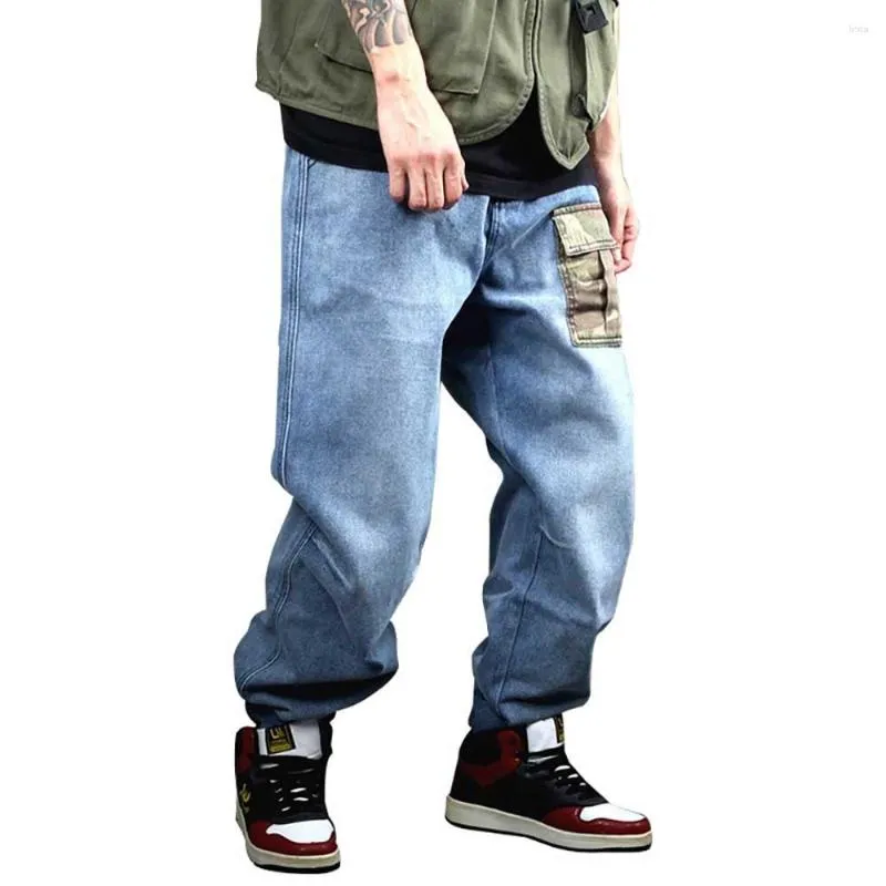 Men Baggy Jeans Hip Hop Denim Pants Retro Loose Straight Trousers Plus Size  Chic