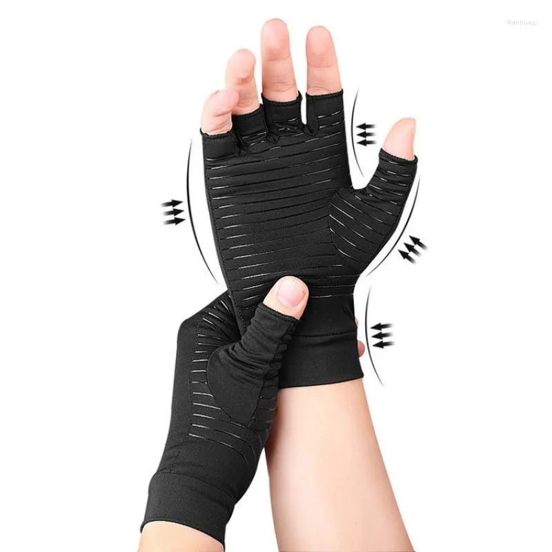 Polsteun 1Pair Artritis Compressie Handschoenen Vrouwen mannen verlichten handpijn zwelling en carpale tunnel zonder vinger voor typen