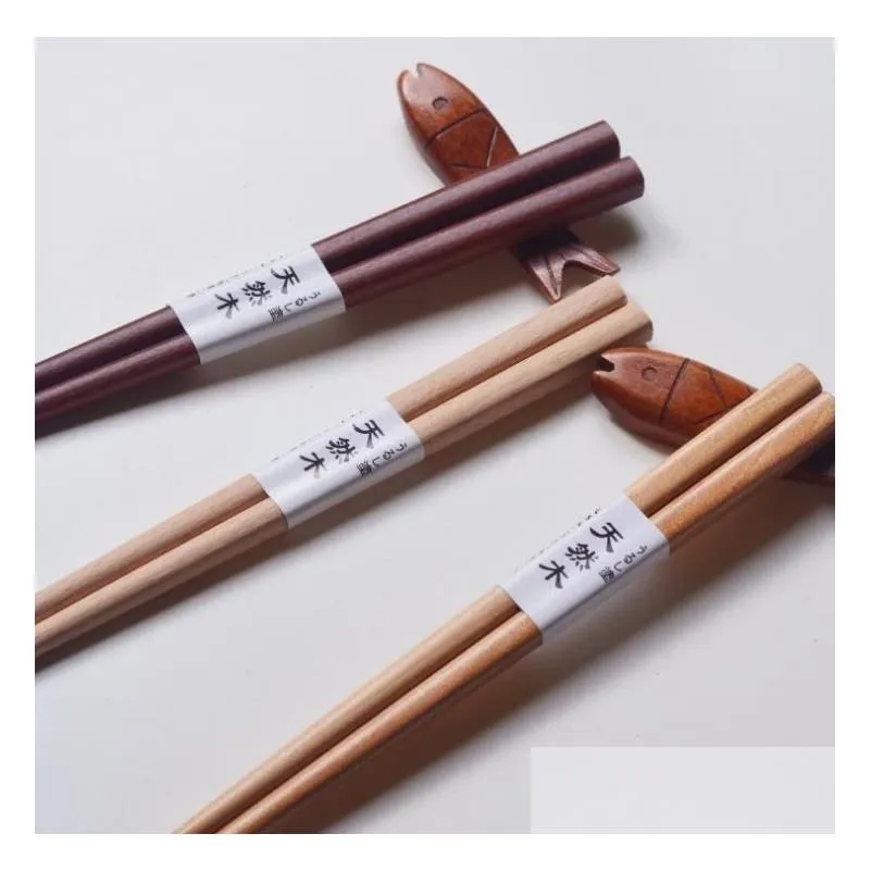 Chopsticks Reusable Handmade Japanese Natural Wood Beech Chopstick Sushi Food Tools Child Learn Using Chop Sticks 18Cm Sn2232 Drop D Dhbqu