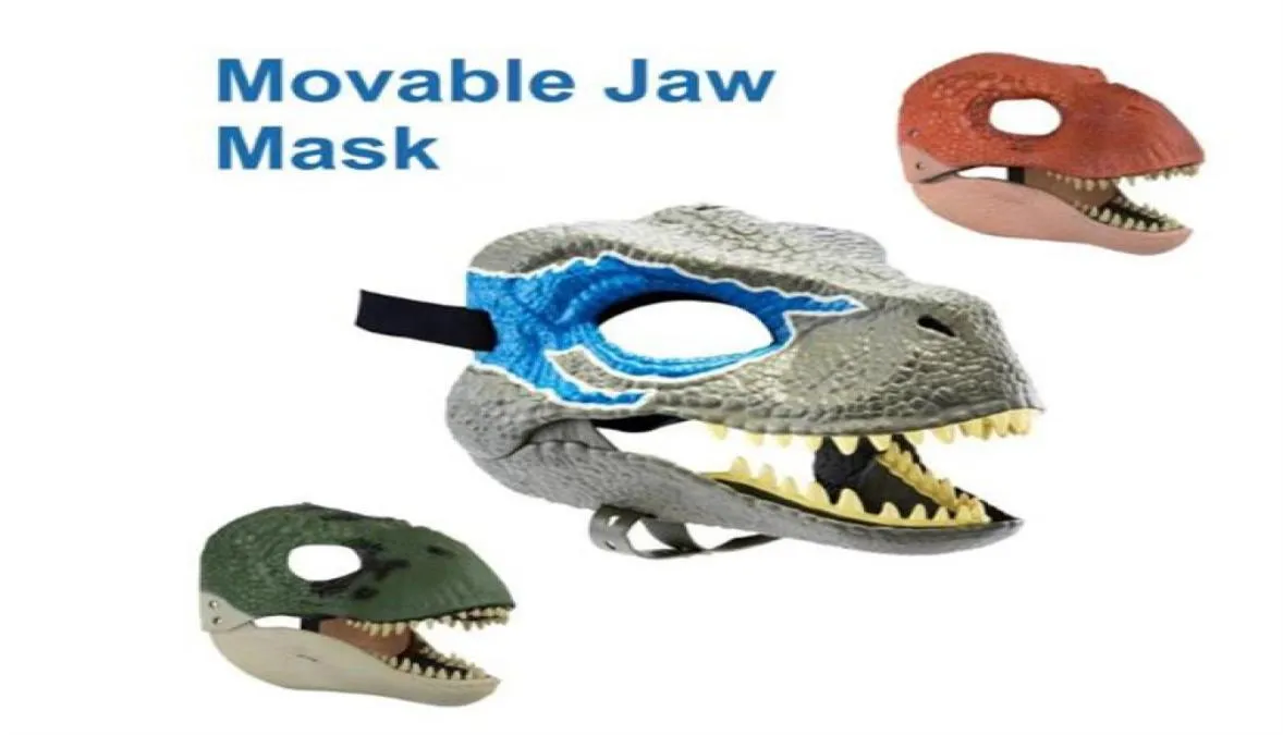 Dragon Dinosaur Jaw Mask Open Mouth Latex Horror Dinosaur Headgear Dino Mask Halloween Party
