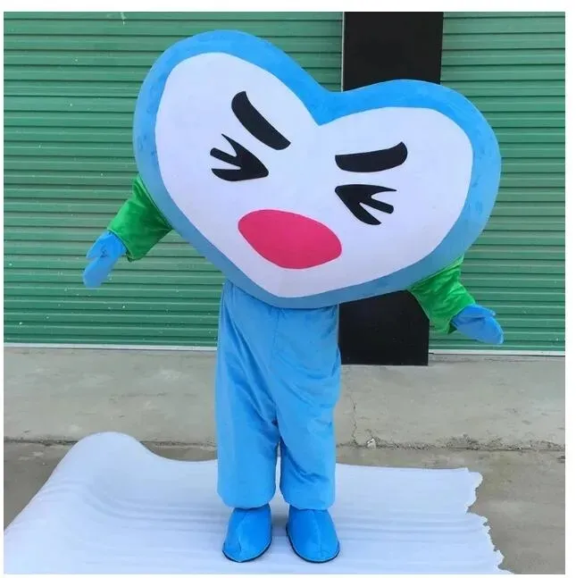 Halloween Love Heart Blue Mascot Costumes Halloween Tecknad karaktärsdräkt Xmas Outdoor Party Outfit unisex