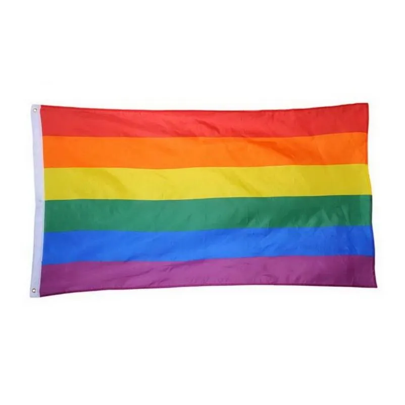 Bandeiras de bandeira 3x5ft 90x150cm arco-íris e banners lésbica gay orgulho lgbt bandeira poliéster colorf para decoração sn618 gota entrega casa g dh36t