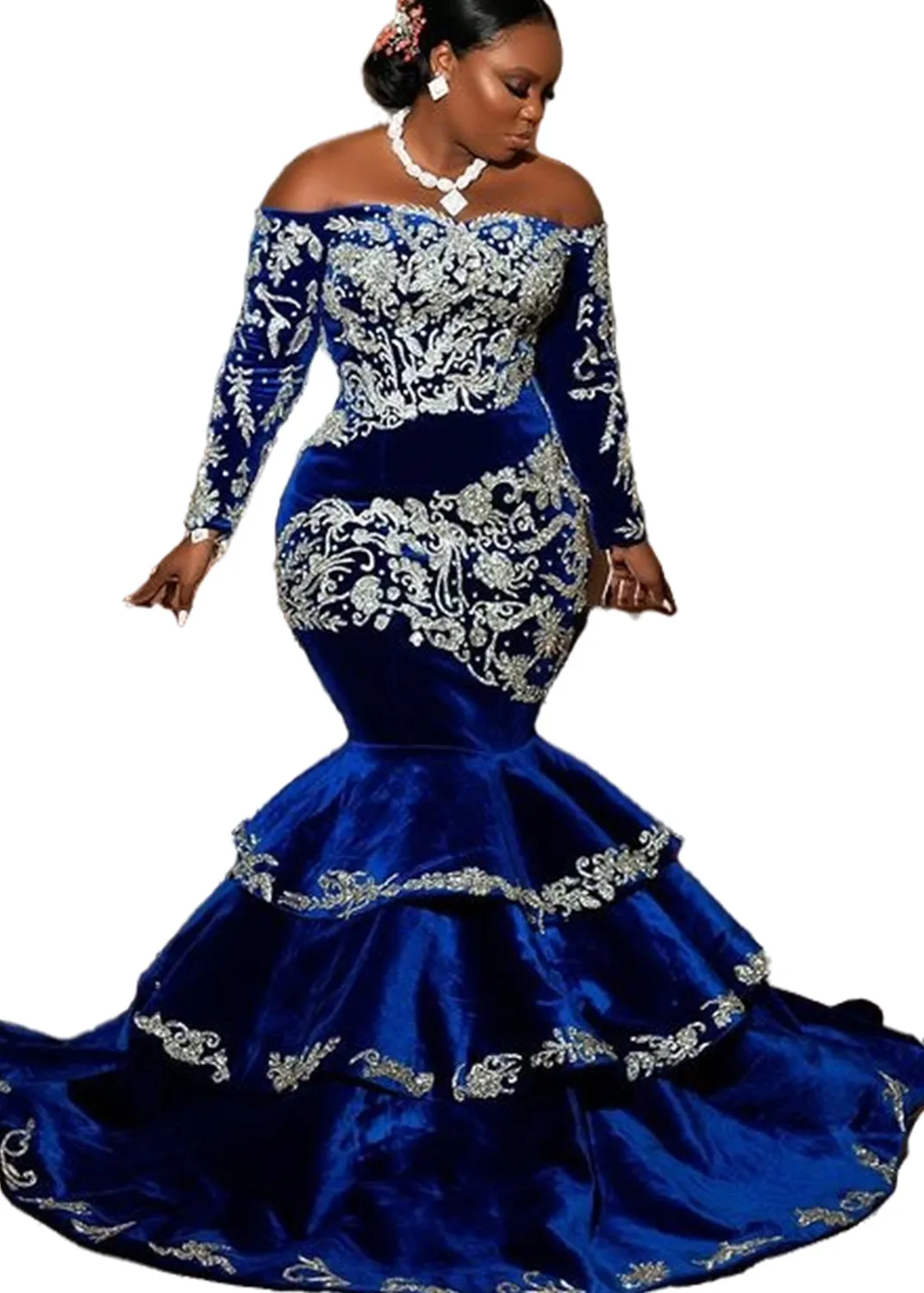 open lace back dress Allure 18-802 Modest Prom Dress