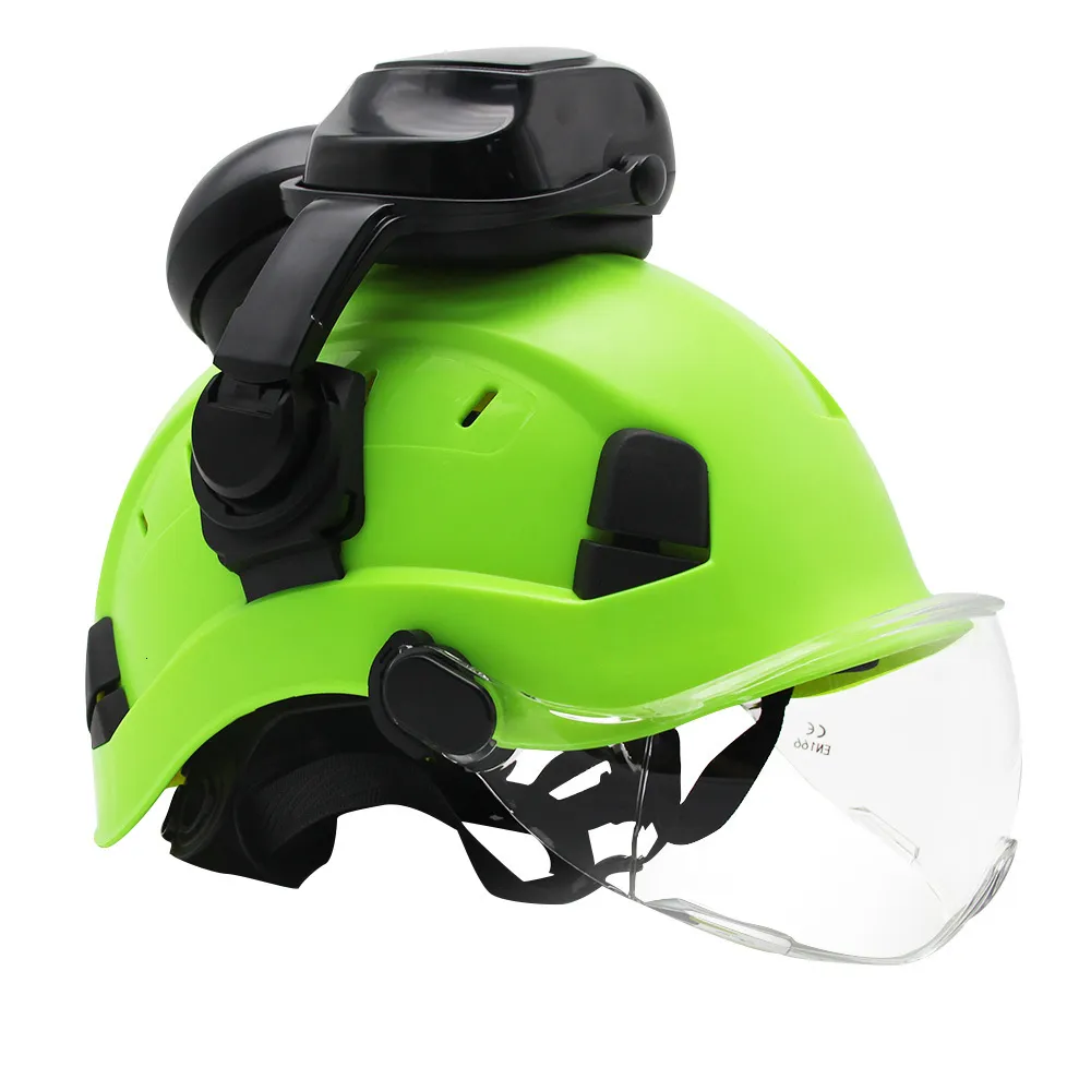 Skateshjälmar Säkerhetshjälm med skyddsglasögon ABS Byggnadsarbetet Skydd Hard Hat för att klättra Ridning Utomhus Working Rescue Helmets 230921