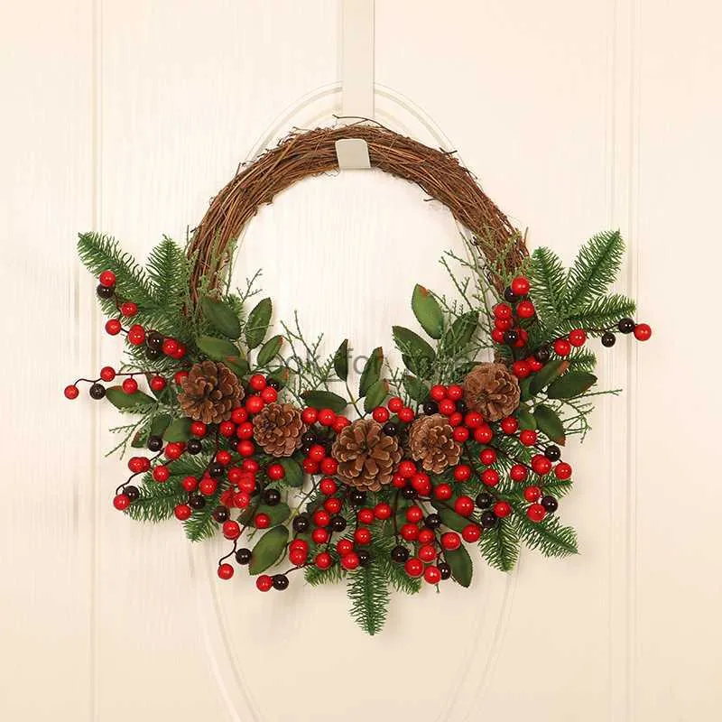 Dekoracje świąteczne świąteczne okrągłe naturalny rattan wieniec ronda gałąź garland