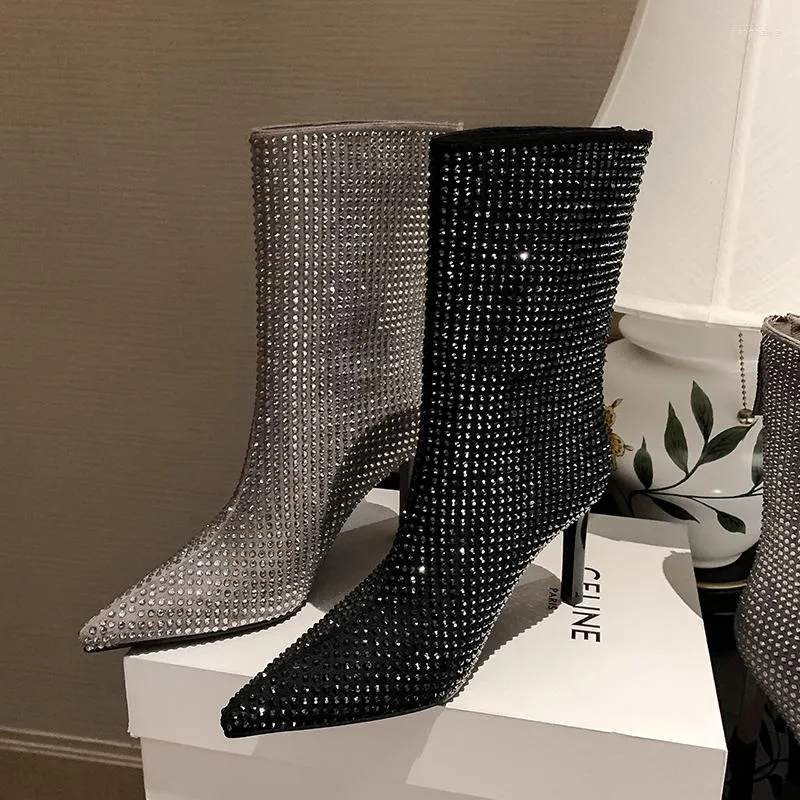 Mid calf stiletto clearance boots