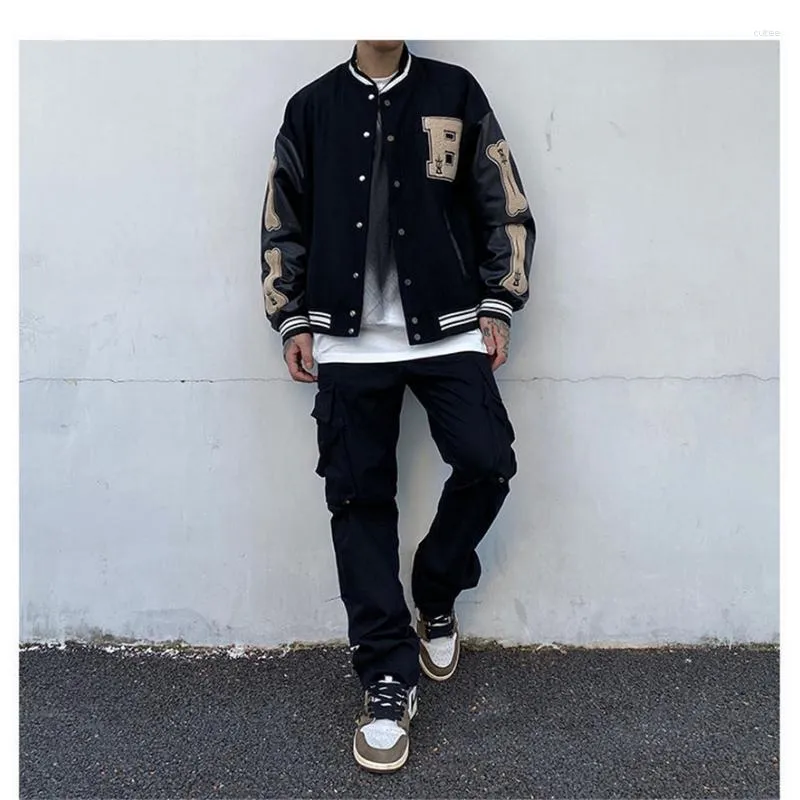 Herenjassen Winter Voor Mannen Y2k Hip Hop Patchwork Leathers Casual Bomber Unisex Varsity Jacket Streetwear Baseball Jassen