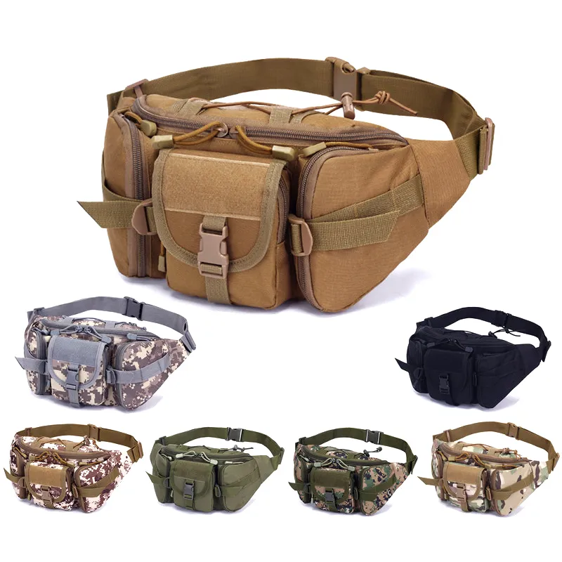 Sacos ao ar livre Esportes ao ar livre Saco de cintura à prova d'água Camping Multifuncional Saco de peito de pesca para homens Camuflagem Militar Tático Mochilas 230921