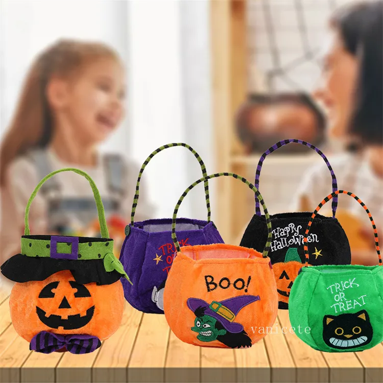 Sacs d'Halloween produits décoratifs sac à main rond Festival fantôme sacs cadeaux de bonbons pour enfants sac de citrouille LT543