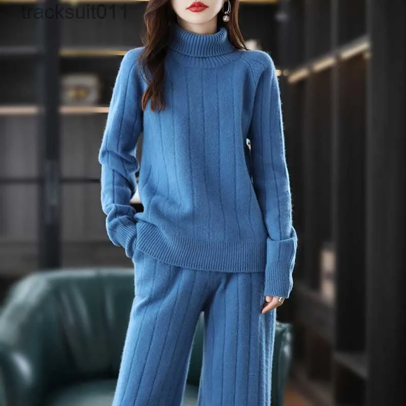 Maglioni Da Donna Completo 2022 Vendita Calda Donna Dolcevita A Maniche  Lunghe Maglione Di Cashmere Maglia Casual Pantaloni Larghi A Gamba Larga  Donna Abito In Pura Lana Al 100% L230921 Da 44,98 €