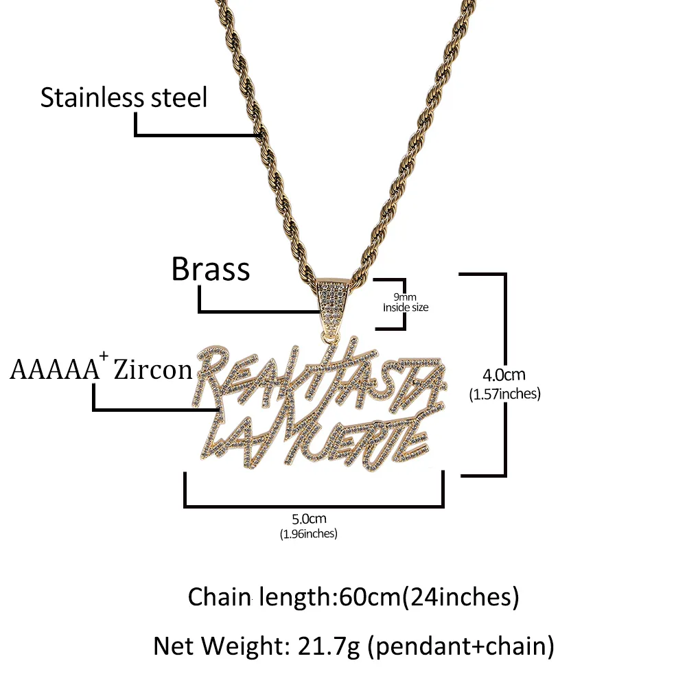 Uwin Rapper Anuel AA Cubic Zirconia Necklace Choker Pendant Necklace Real Hasta La Muerte CZ Hip Hop Jewelry For Women And Men 230920 From Ping05 13.21 DHgate.Com