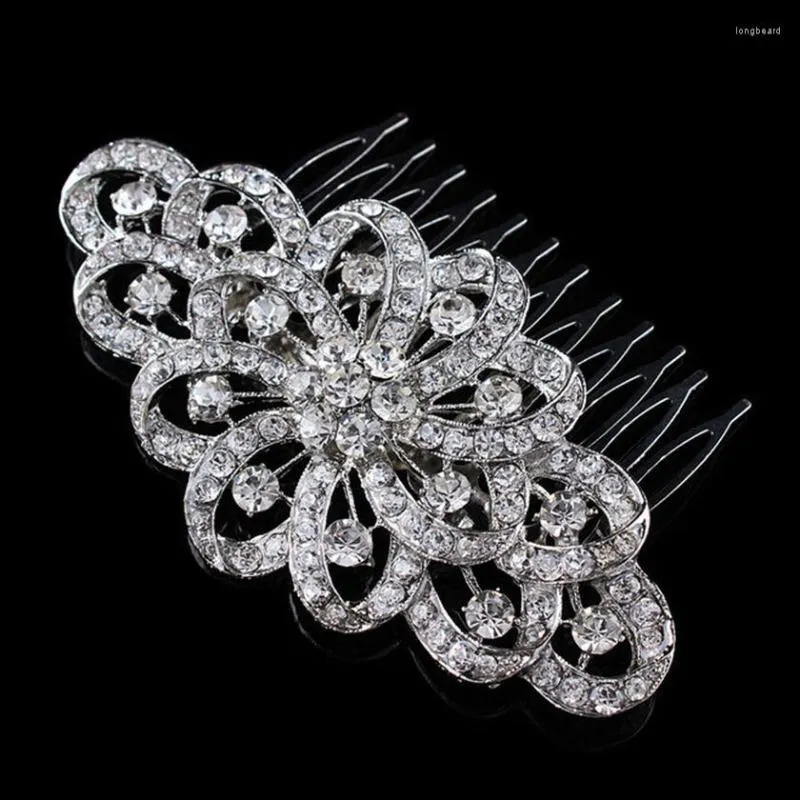 Klipsy do włosów 3,8 -calowa kryształ kryształowy Diamante Wedding Bridal Comba akcesorium