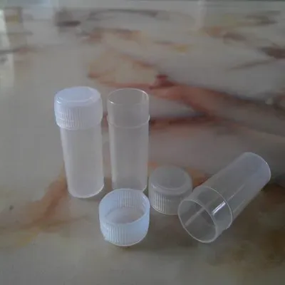 Mini plastic packing bottles 5g transparent plastic powder bottle sample bottle storage container with sealed lid