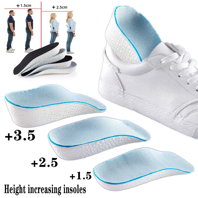 Sko delar tillbehör höjd öka insolor män kvinnor skor platt fötter båge stöd ortopediska sneakers häl lyft minnes skum mjuka kuddar 230921