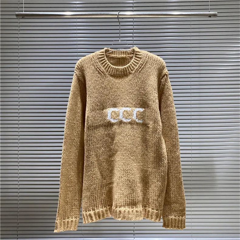 Men Women 100% Cotton G Letter Embroidery Round Neck Sweater