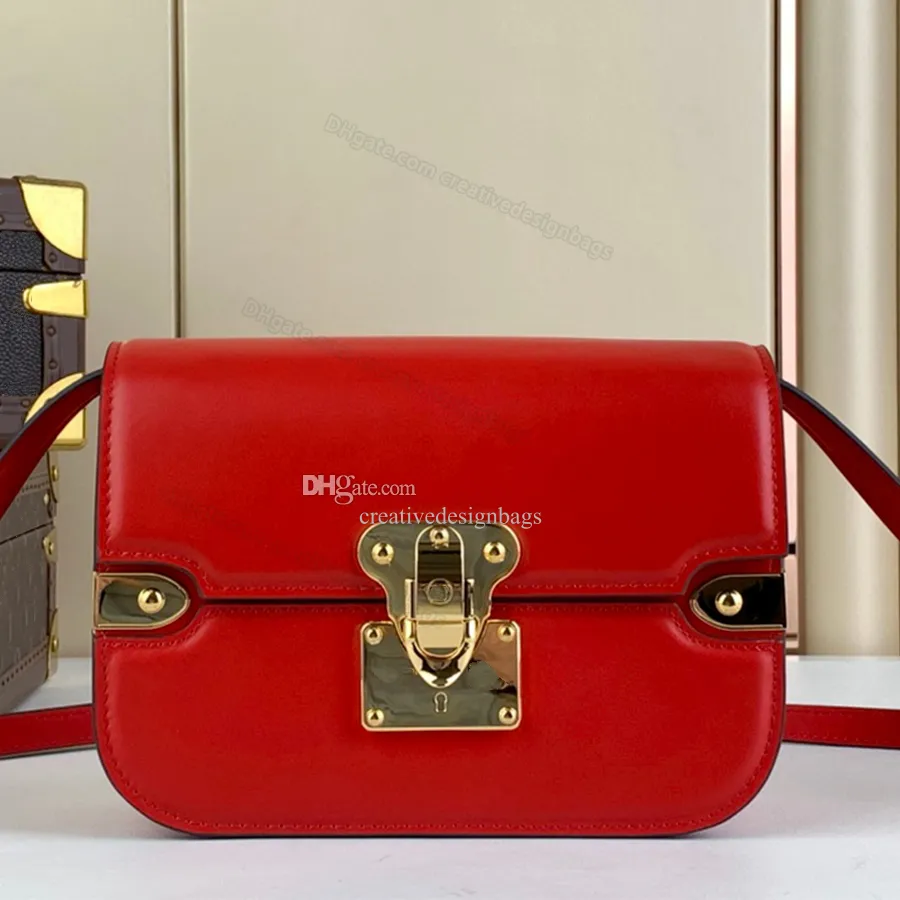 Mirror Quality Femmes Crossbody Sac Orsa Colorful Cow Hide Cuir Mm Handbag Purse Designer Rabougle Metal Lock Clasp Formal Casual With Box 21,5 cm avec Boîte d'origine L386