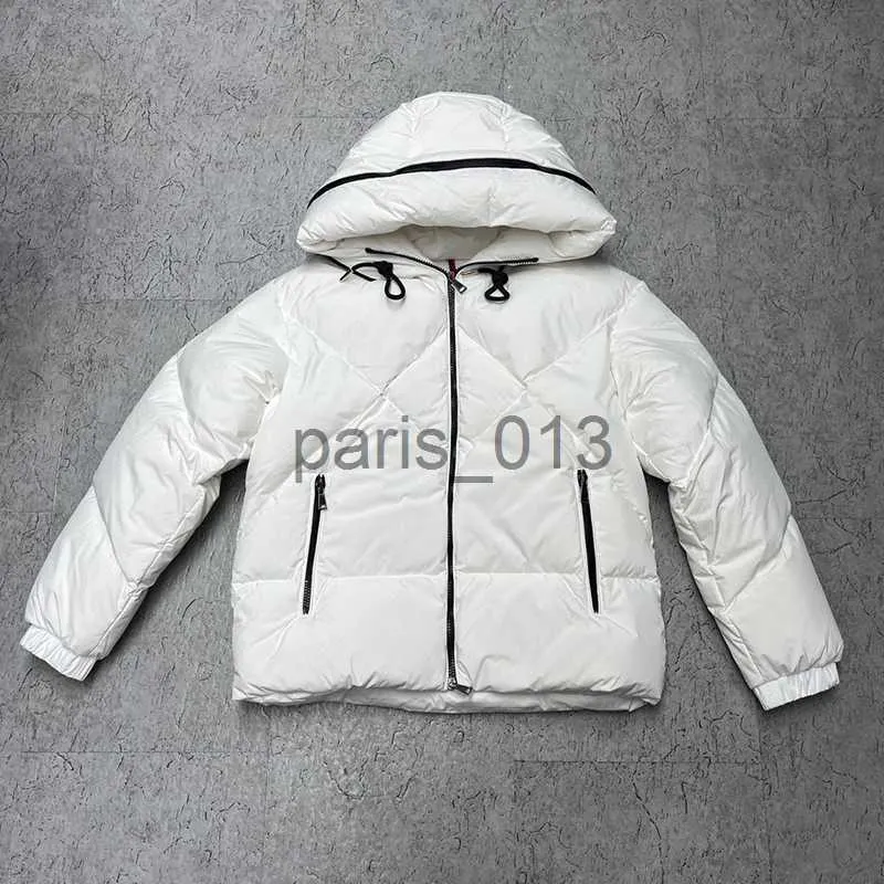 Men's Down Parkas Hat Zipper Lettres cachées Courtes Femmes Down Veste Bras Badge Veste à capuche Fahion Twill Down Jacket Manteau d'hiver Taille 0--2 x0921