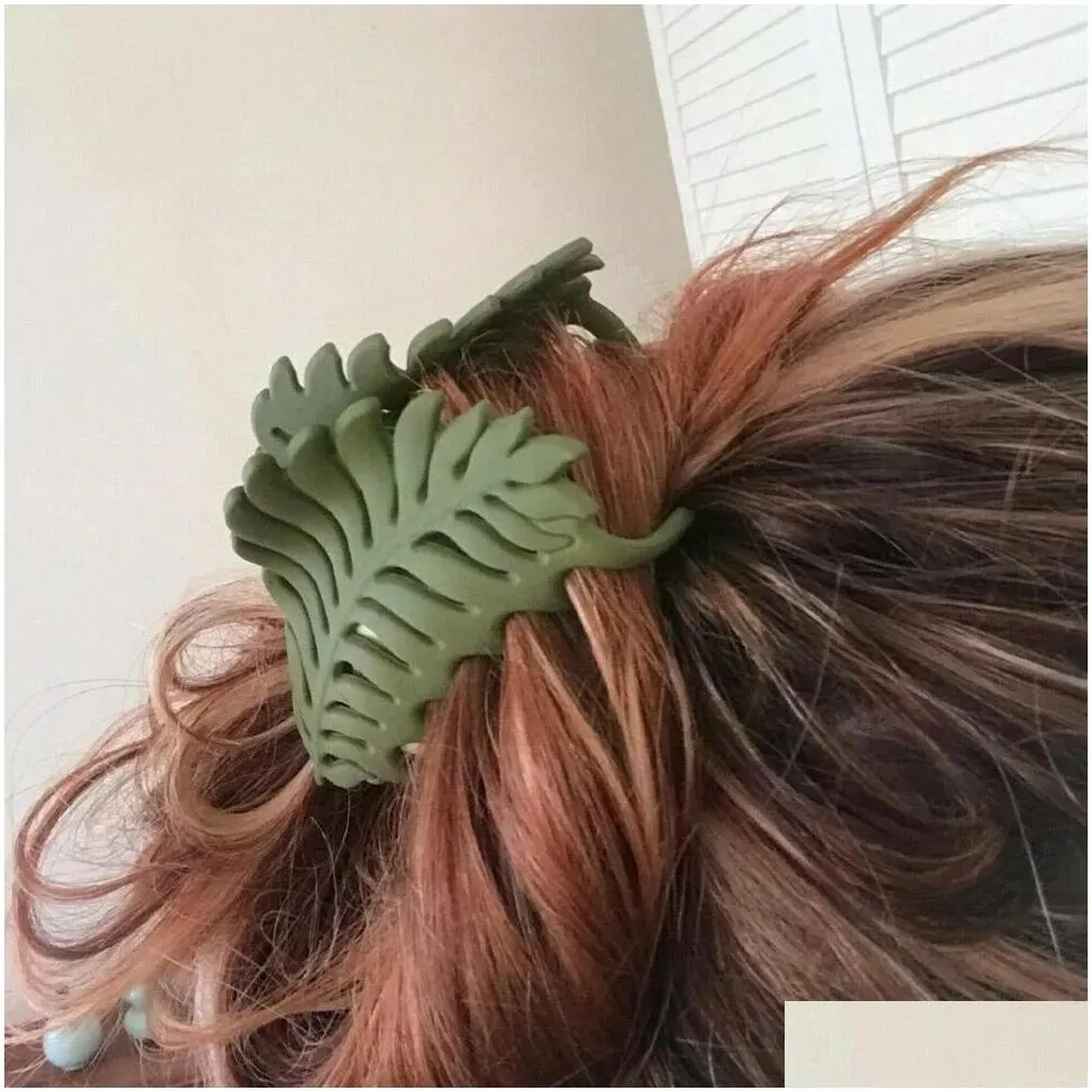 large leaf hair claw clip back head bathing girls for women hair hair headwear accessories shark plate clip