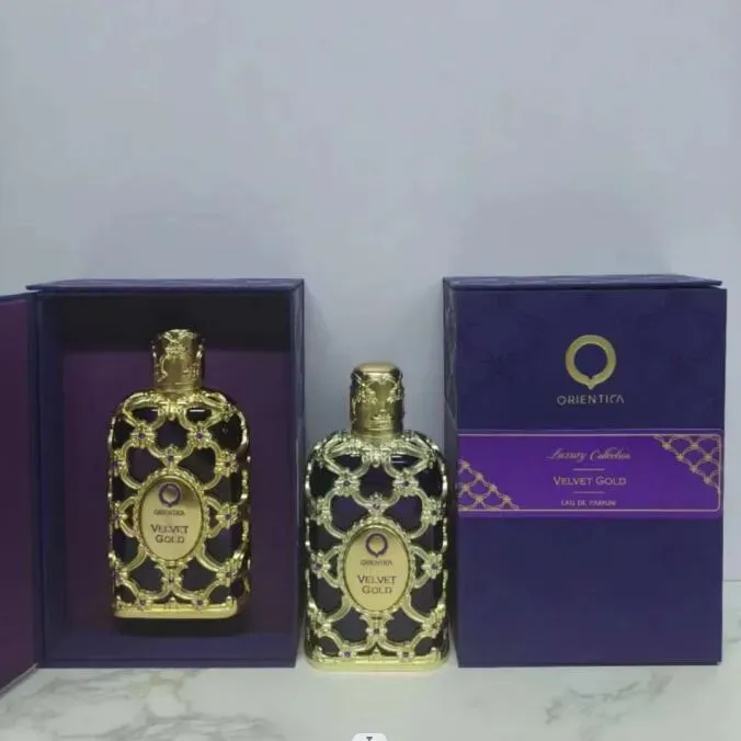 Orientica Velvet Gold Profumo Royal Amber Rouge Oud Zafferano Fragranza 80ML Uomo Donna Eau De Parfum Odore a lunga durata Profumo neutro unisex Rosa Colonia Spray EDP