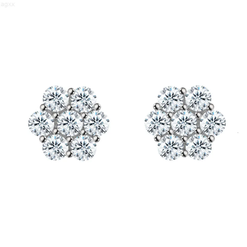 4.2CT VVS Moissanite Stud örhängen Blomstil Kvinnor Män bling smycken kluster Moissanite örhängen diamant