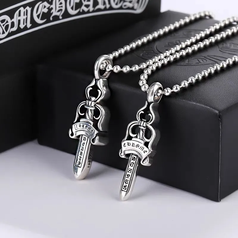 Plated Chrome Heart Necklaces Cross Pure Necklace Personality Size