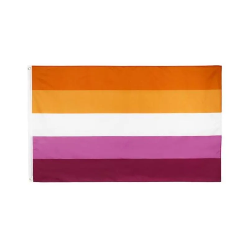 Флаги-баннеры 90X150Cm 3X5Ft Lgbt Les Sunset Лесбийская гордость Флаг Оптовая продажа Прямая продажа с фабрики Sn3684 Прямая доставка Домашний сад Праздничный номинал Dh2K8