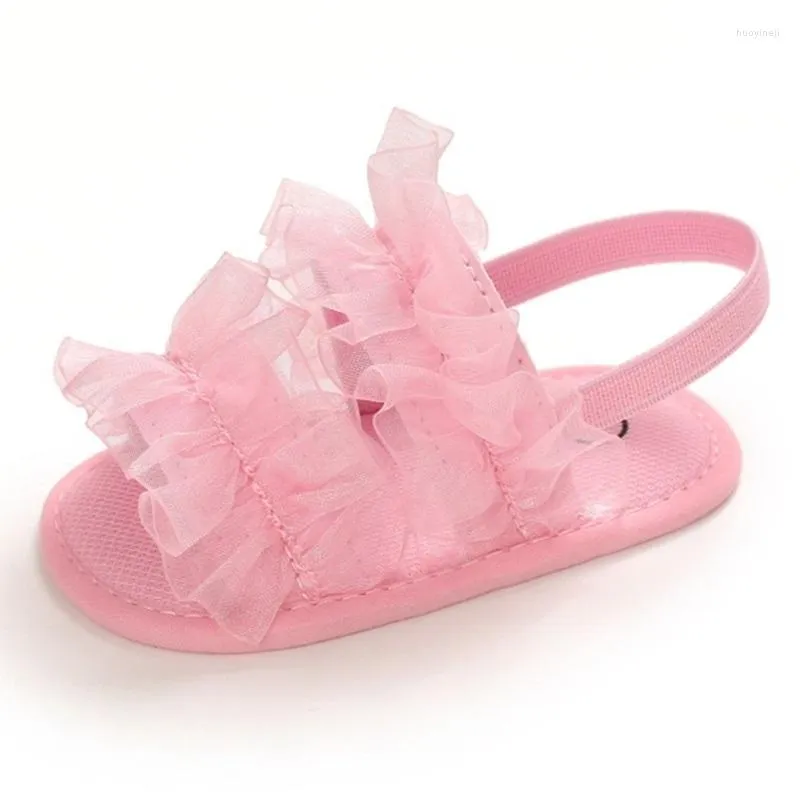 Sandales Kruleepo bébé filles princesse dentelle chaussures né enfant en bas âge enfants Schuhe pantoufles en cuir PU doux coton décontracté premiers marcheurs