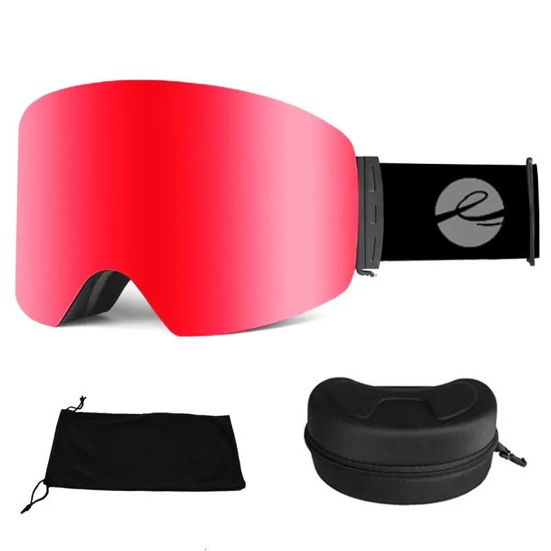 Ski Goggles LOCLE OTG Men Women Snowboard Mask Skiing Eyewear UV400 Snow Protection Over The Glasses Double Anti Fog Cylindrical 230921