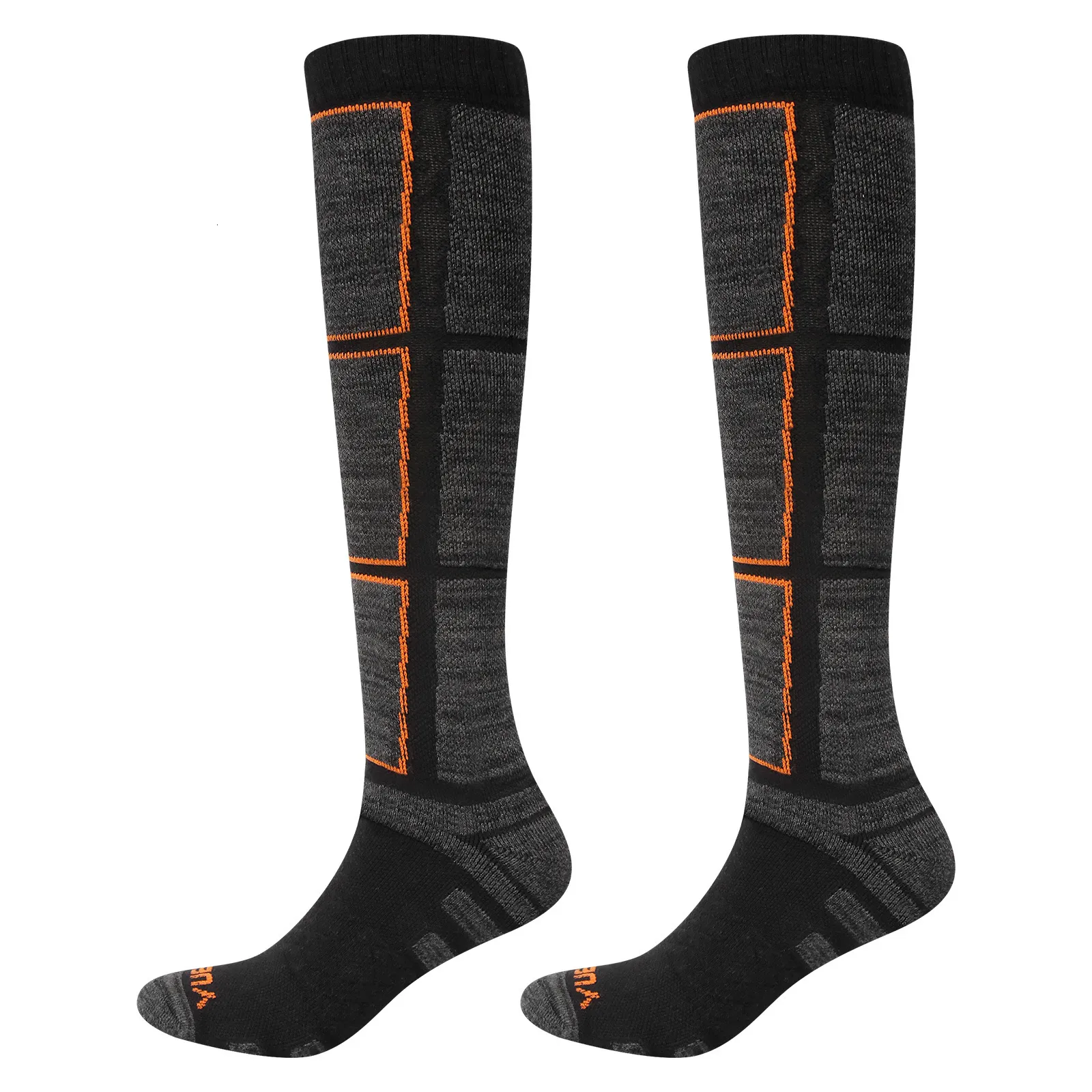 Schutzausrüstung YUEDGE Atmungsaktiv Dickes Kissen Kniehohe Wintersport Snowboarden Skifahren Socken Warm Thermo für Männer Größe 37 44 230921