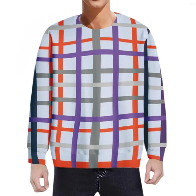 Herren Hoodies Französisch Sweatshirt Männer Mode Frühling Und Herbst Quadratische Persönlichkeit 3D Digital Vertragsfarbe Kordelzug Pullover Hoodie