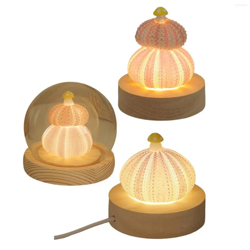 Lámparas de mesa Luces decorativas Shell con función LED Lámpara de noche de 7 cm Luz nocturna