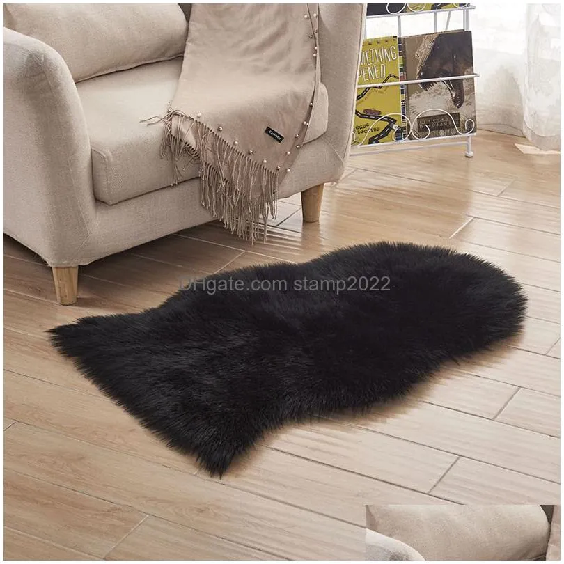 Teppiche Waschbar Faux Schaffell Teppich Teppich Shaggy Boden Sofa Kissen Küchenmatte Pelz Schafe Bereich Wohnkultur D20 201225 Drop Lieferung Dhitd