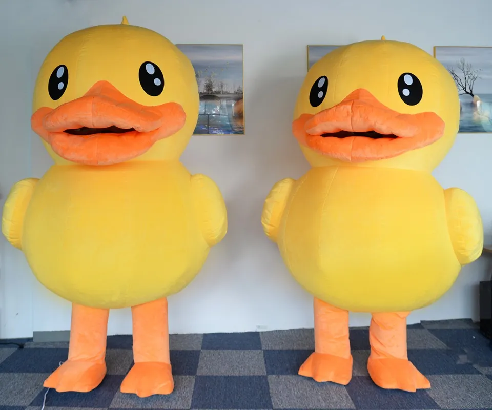 2.6m Inflatable Giant Duck Costume Mascotte Carnival Fancy Dress Furry Suit Plush Mascot Costume for Adult Women Man