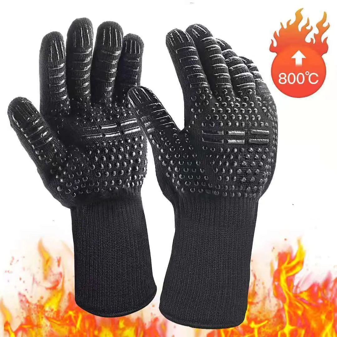 BBQ Tools Tillbehör 800 grader C -handskar Värmebeständig matlagning Långt skyddande Cutproof Waterproof Oven Mitt Tianmi 230920