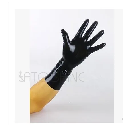 Fünf Finger Handschuhe Unisex Latex Kurze Fäustlinge Gummi Handgelenk Fetisch Kostüme 230921