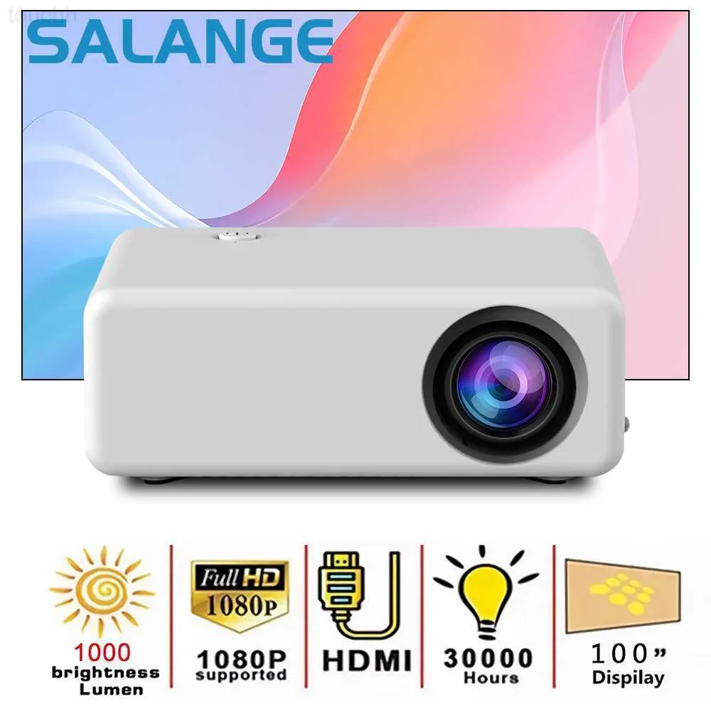 Projektory Salange PL1 mini projektor 1080p obsługiwane głośniki stereo 480*360 LED Video Beamer na iOS Android TV Stick Roku Xbox PS4 HDMI L230923