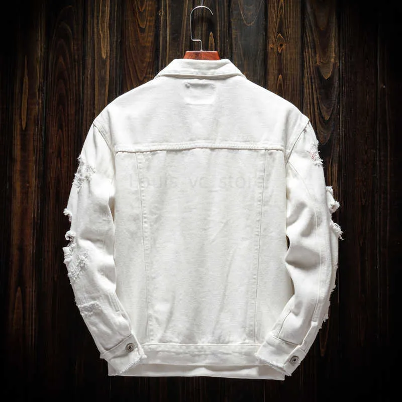 White ripped jean jacket mens new arrivals