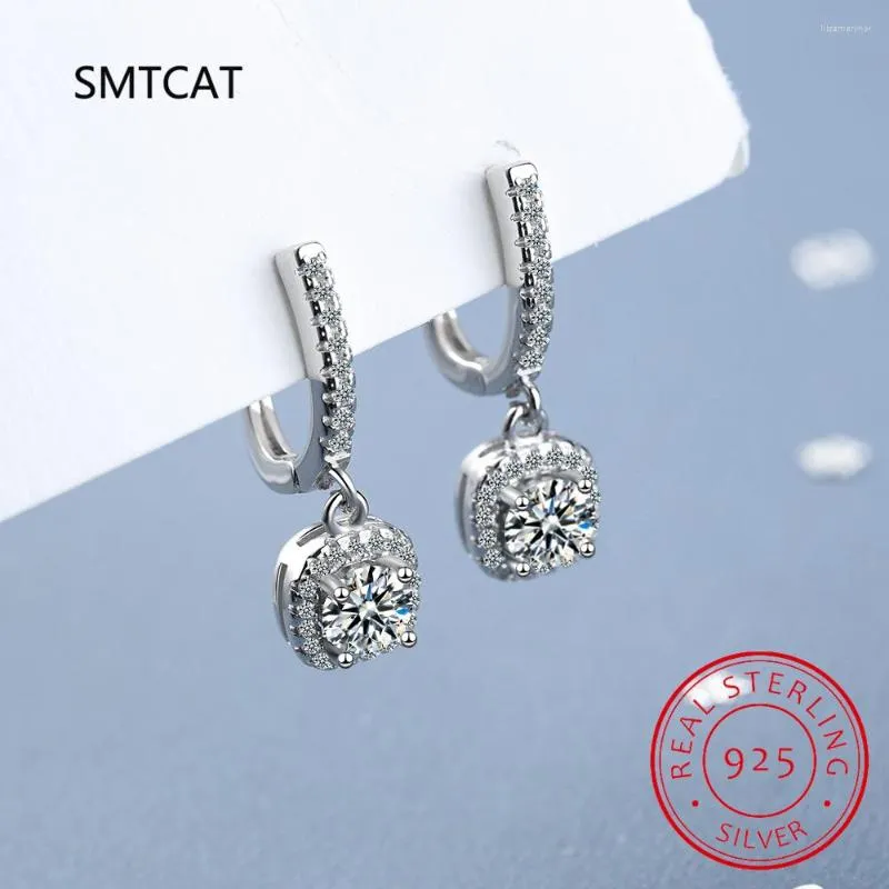 Dangle Earrings 2 Carat Moissanite Drop For Women S925 Sterling Silver Sparkling Lab Diamond Earring Women's Wedding Jewelry