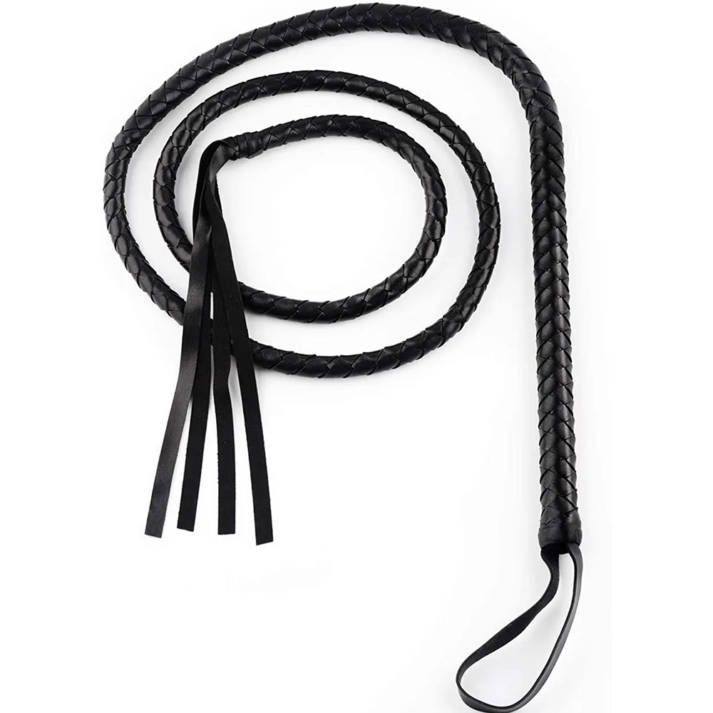 Fouet en Cuir Frang Fouet dEntranement Equestre en Cuir Outil dEnseignement de Formation Fouet De Cheval pour Les MOUSQUETON - Sport