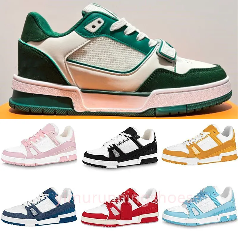 2023 Designer Sneaker Virgil Trainer Casual Shoes Calfskin Leather Abloh White Green Red Blue Letter Overlays Platform Low Sneakers Size 36-45 L0