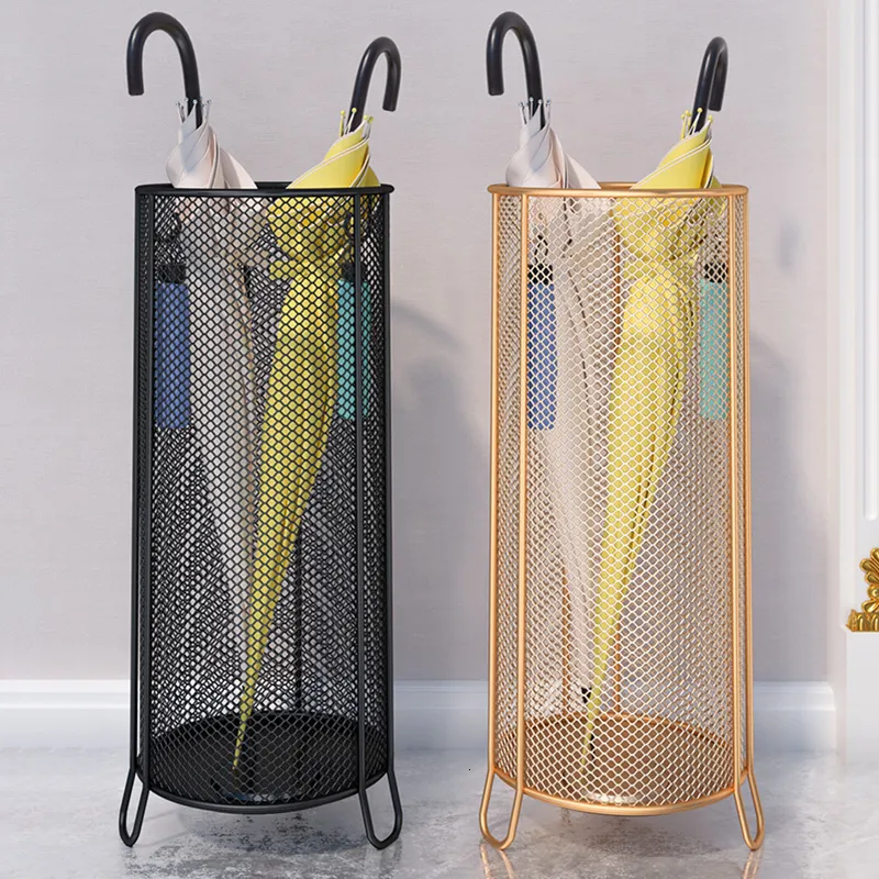 Umbrella Stands Beach Metal Basket Stand Home Gold Hanger Clamp Parasol Entryway Porte Parapluie House Decoration GPF30XP 230920