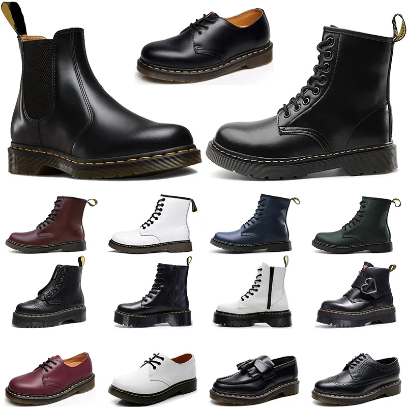 Designer Dr Martins Boots Doc Martens Boot Martin Men Kvinnor Sneakers Triple Black White Classic Ankle Short Booties Winter Snow