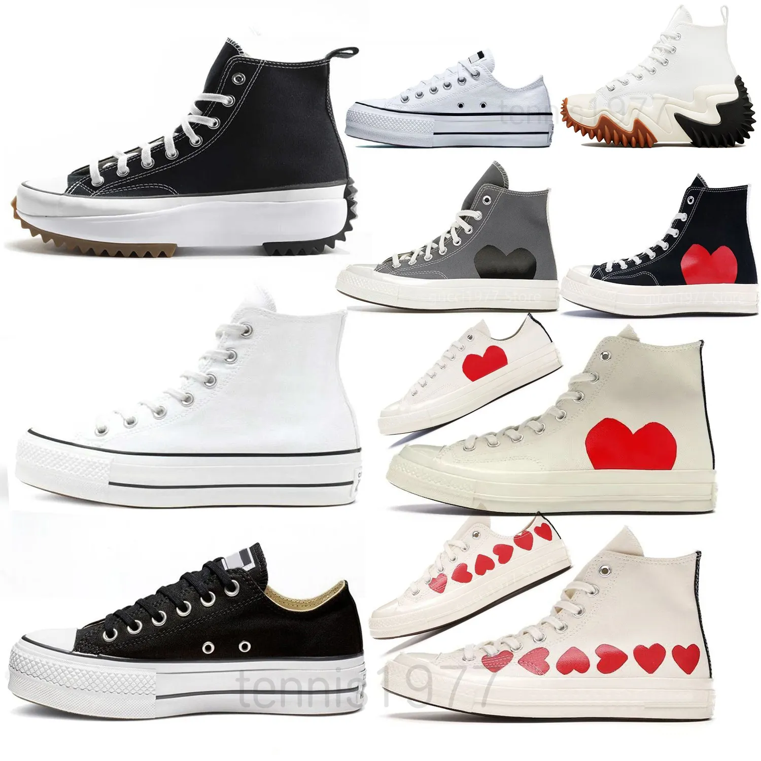 Ontwerper jaren 70 damesschoenen Red Heart jaren 1970 Big Eyes Chuck Hearts 70s Hi Skate Dikke Platform converser Schoenen Klassiek Canvas Materialen Heren Skateboard Sneakers 35-44