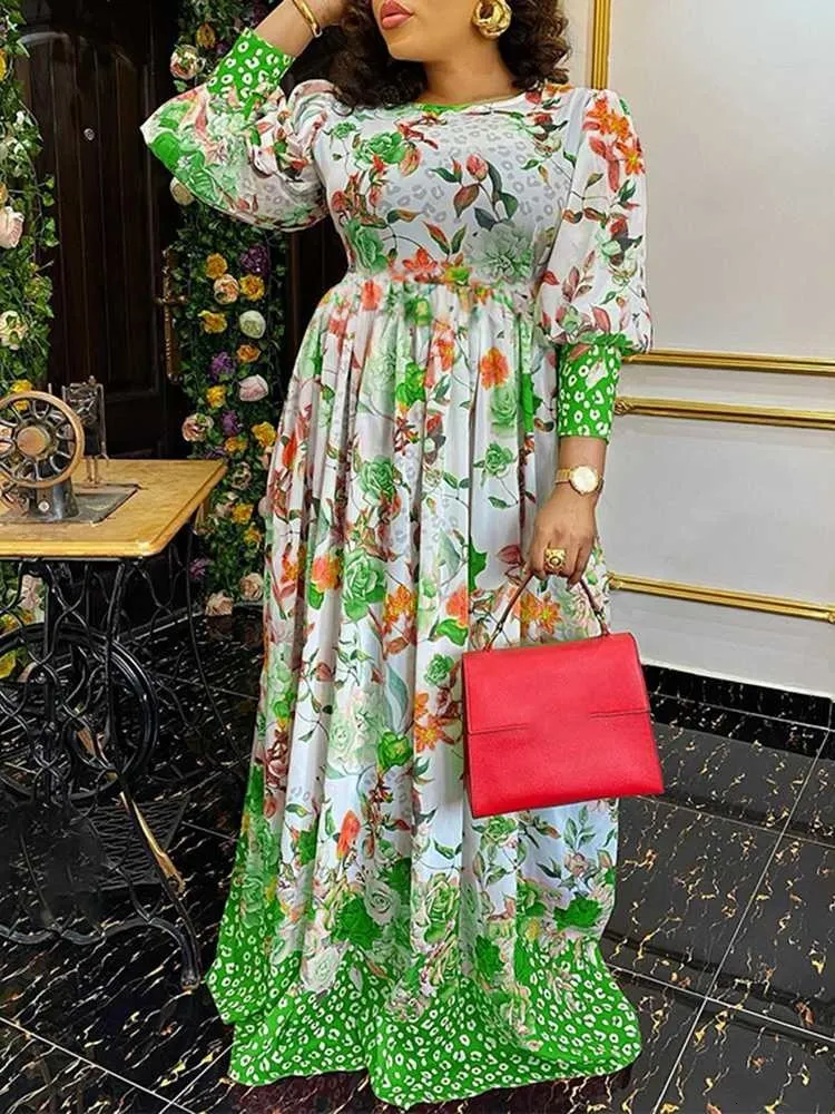 Casual Summer Dress for Women 2024 VONDA Floral Printed Knee-Length Chiffon  Maxi Dress