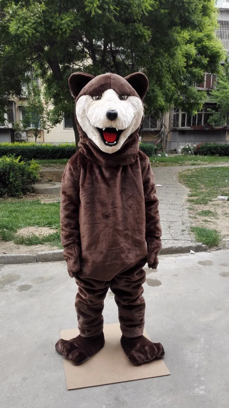 Costume de Mascotte d'ours grizzli marron pour adulte, matériel de luxe, tenue de Mascotte d'ours personnalisée, robe fantaisie 41171