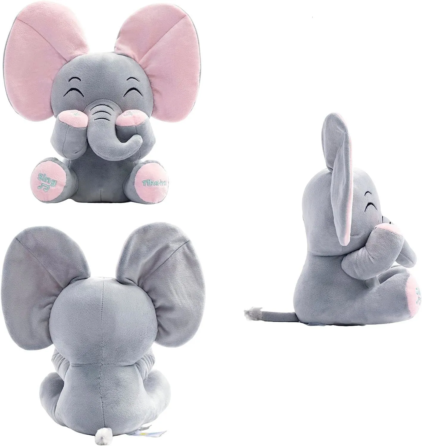 Peluche Elefante 45 Cm Con Registratore Vocale E MP3 - Message In A Cuddle - Regalo Personalizzato Per San Valentino, Compleanno, Festa Mamma
