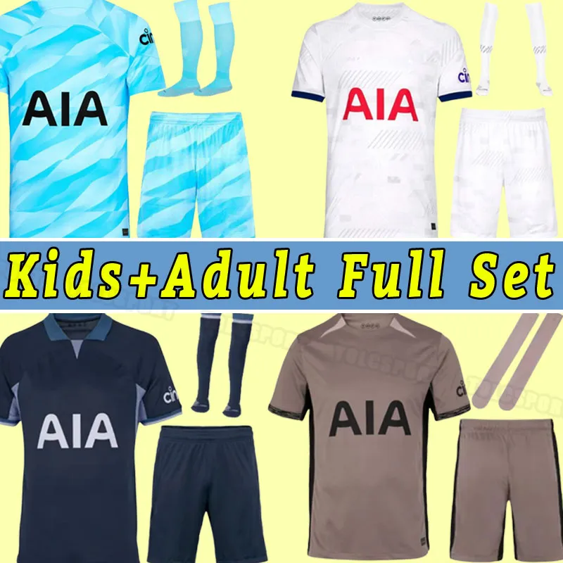 Full Set Kulusevski Kane Son Soccer Jersey 23 24 Richarlison Hojbjerg Spence Perisic Dier 2023 2024 Lucas Tottenham Romero Football Shirt Spurs målvakt barn män